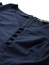 Thumbnail for Puff Sleeve Fit & Flare Midi Dress