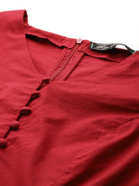 Thumbnail for Puff Sleeves Fit & Flare Dress