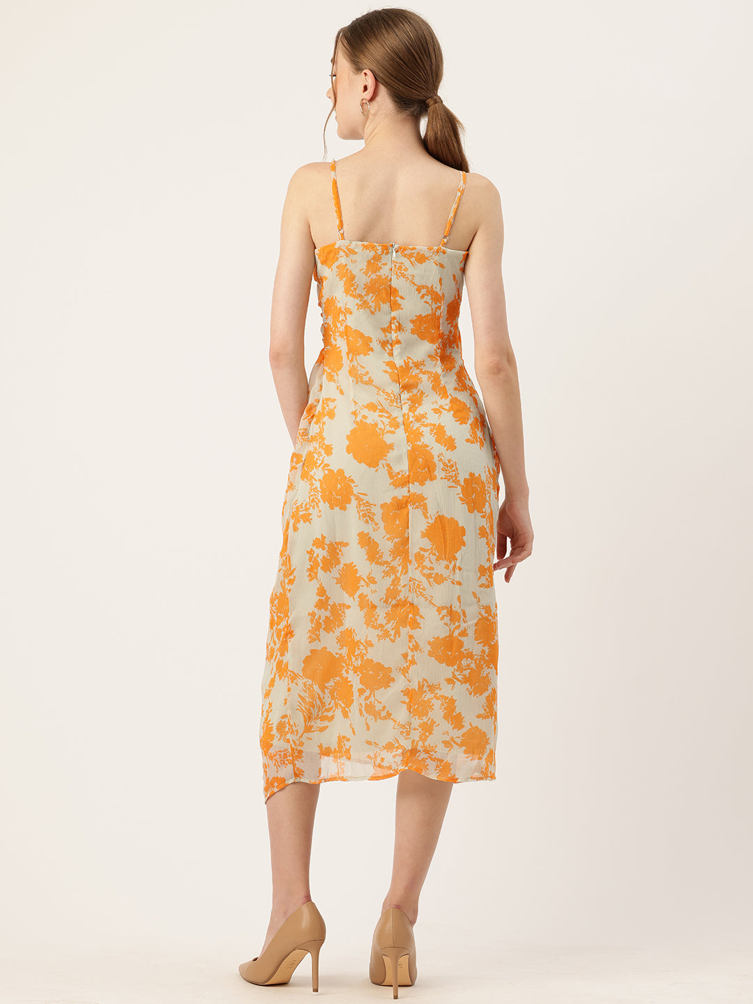 Floral Printed Empire Midi Dress