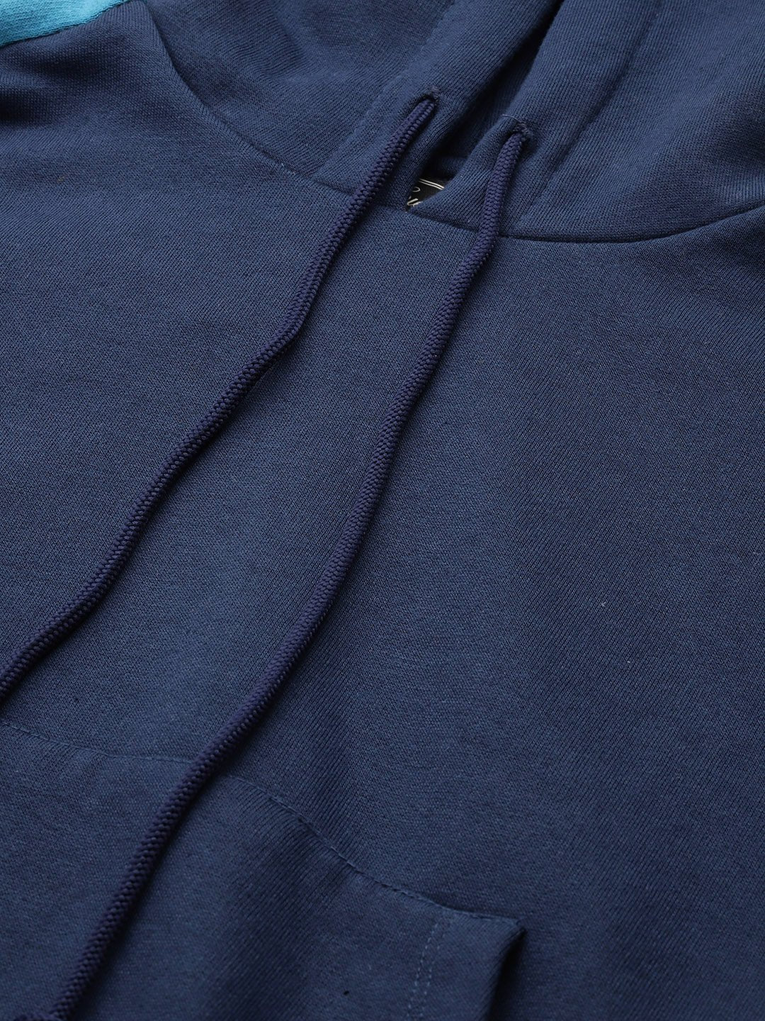 Navy Blue Striped Fleece Hooded Sweatshirt - RueCollections