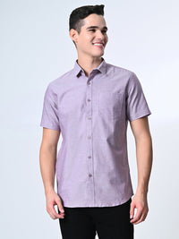 Thumbnail for Pink Chambray Half Sleeve Shirt - RueCollections