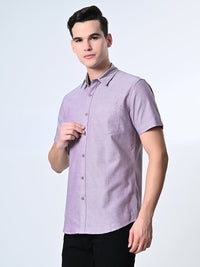 Thumbnail for Pink Chambray Half Sleeve Shirt - RueCollections