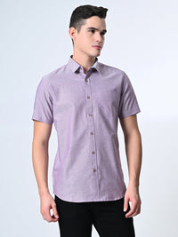 Thumbnail for Pink Chambray Half Sleeve Shirt - RueCollections