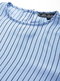 Thumbnail for Striped Flared Sleeve Crepe Top - RueCollections