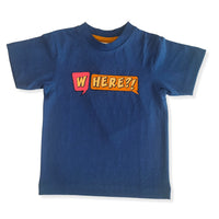 Thumbnail for Where? Here! Navy Kids T-shirt - RueCollections
