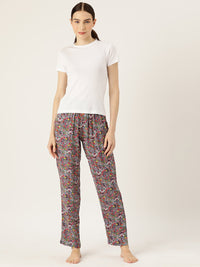 Thumbnail for Women Floral Printed Pure Cotton Lounge Pants - RueCollections