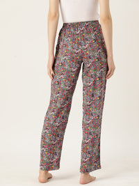 Thumbnail for Women Floral Printed Pure Cotton Lounge Pants - RueCollections