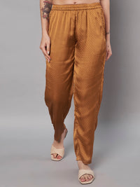 Thumbnail for Solid Stylish Brown Trousers For Women