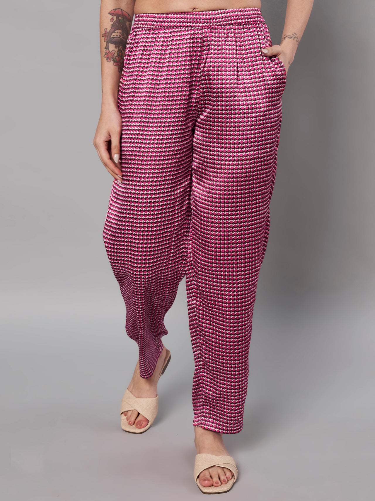Checked Printed Trousers for women