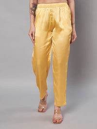 Thumbnail for Solid Stylish Mustard Trousers For Women