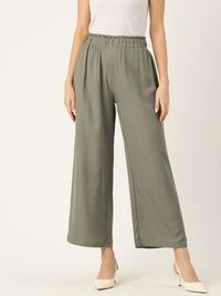 Thumbnail for Women Relaxed Loose Fit High-Rise Parallel Trousers