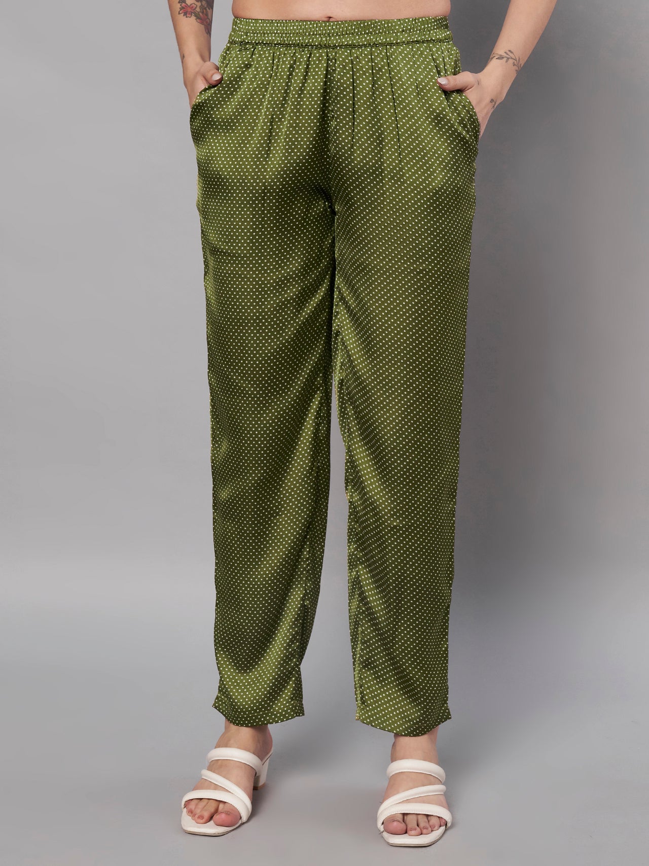 Polka Dot Printed Trousers for women