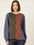 Striped Colour Blocked Fleece Sweatshirt
