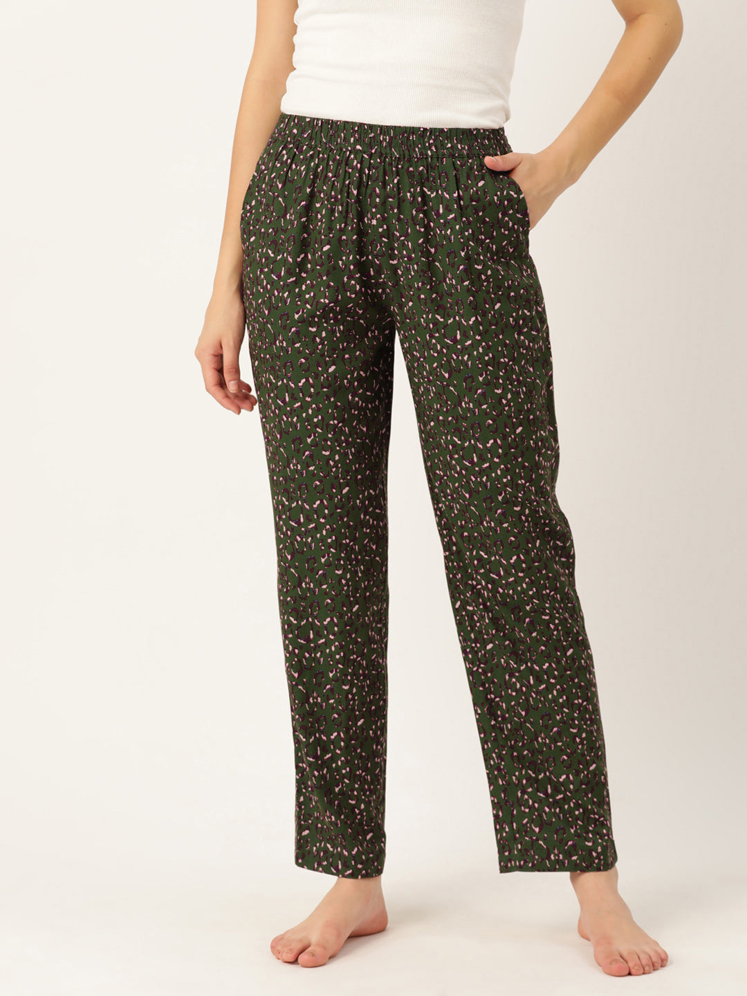 Pure Cotton Multicolored Printed Lounge Pants For Women