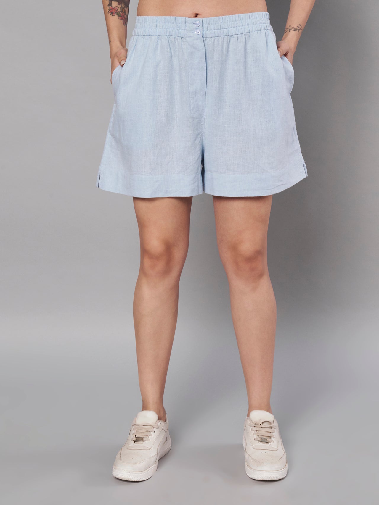Blue Casual Shorts for Women