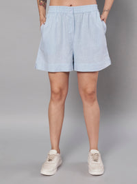Thumbnail for Blue Casual Shorts for Women