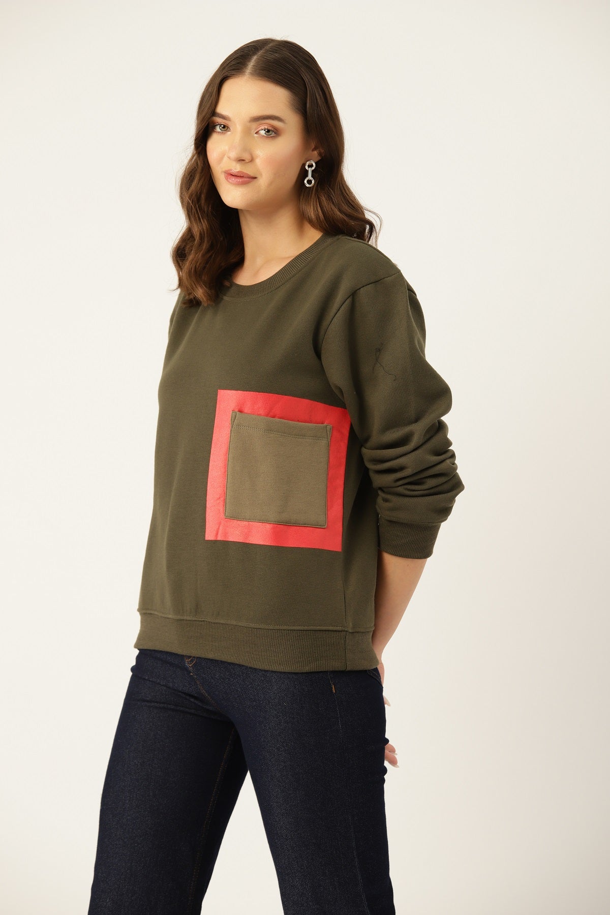 Women Solid Pullover Sweatshirt