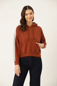 Thumbnail for Women Solid Hooded Pullover Sweatshirt