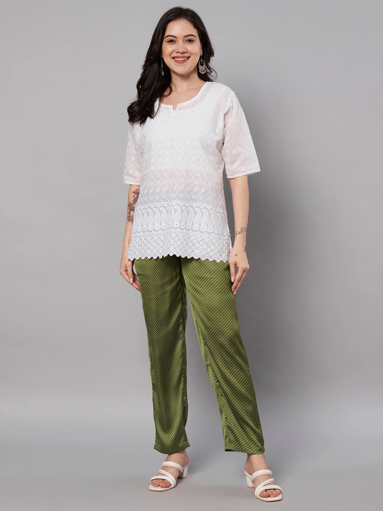 Polka Dot Printed Trousers for women