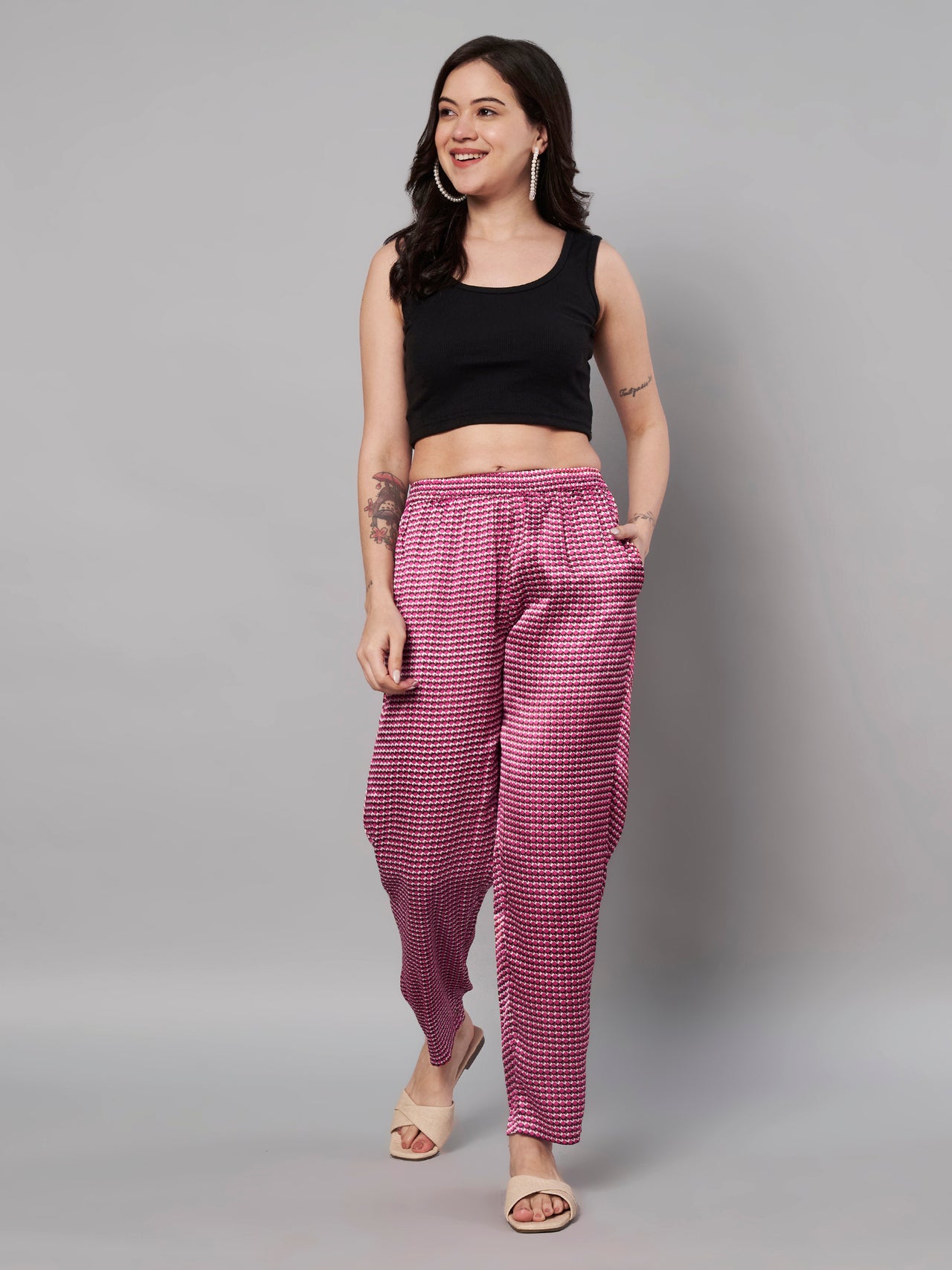 Checked Printed Trousers for women