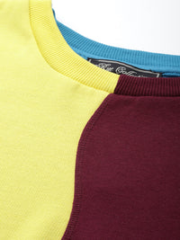 Thumbnail for Blue Striped Colourblocked Longline Fleece Sweatshirt