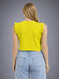Thumbnail for Women Solid Yellow crop Top