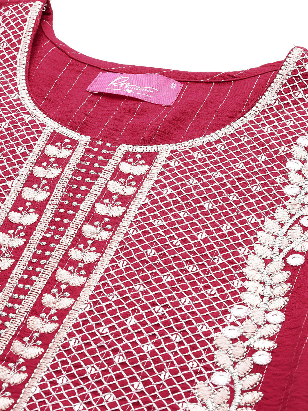 Ethnic Motifs Embroidered Sequinned Kurta