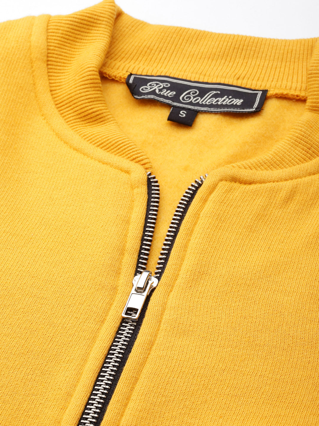 Yellow Mock Collar Fleece Sweatshirt