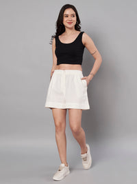 Thumbnail for White Casual Shorts for Women