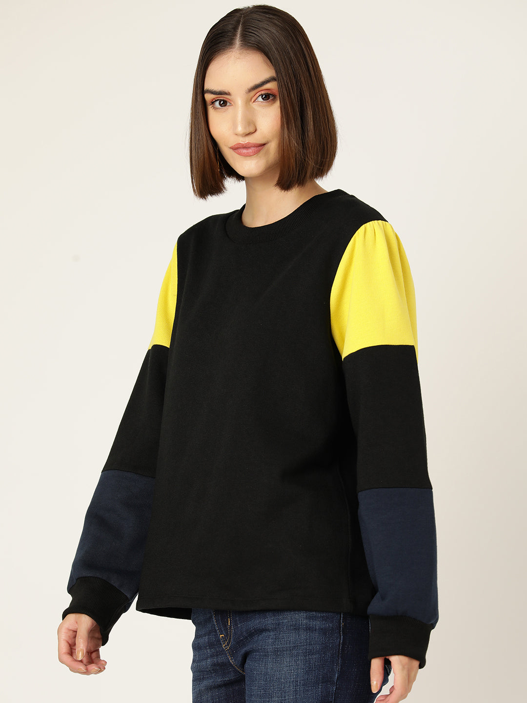 Colour Blocked Fleece Sweatshirt