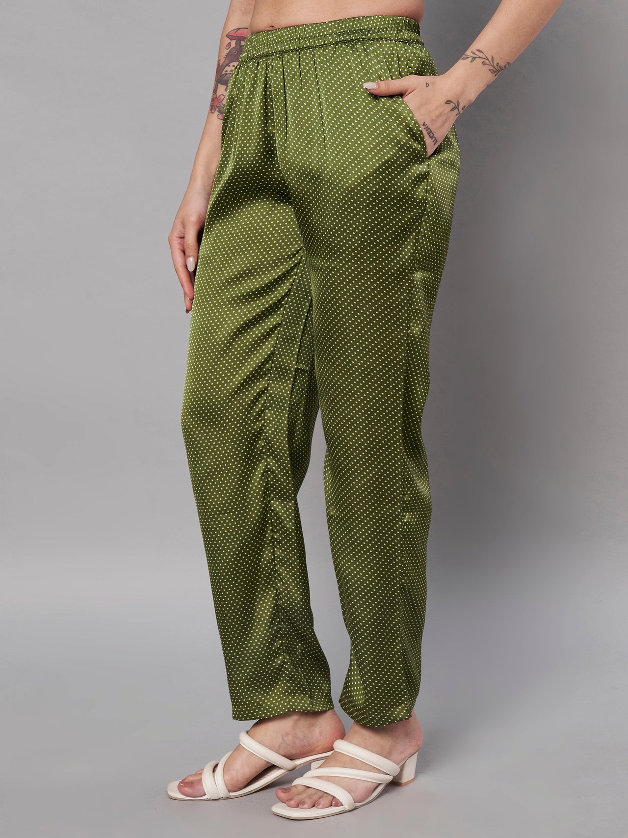Polka Dot Printed Trousers for women