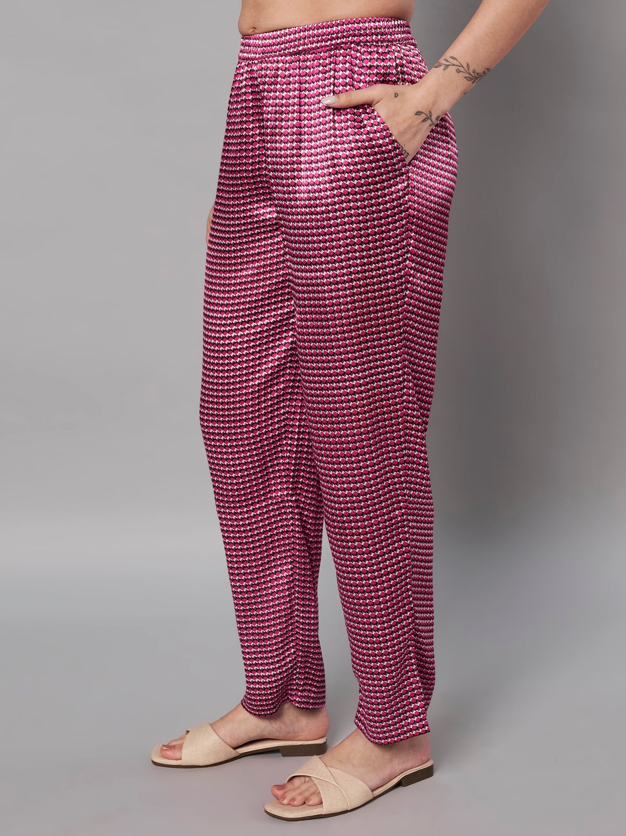 Checked Printed Trousers for women