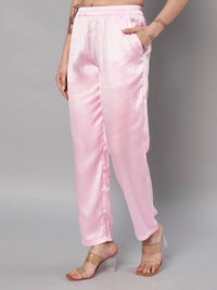 Thumbnail for Solid Stylish Pink Trousers For Women