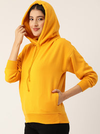 Thumbnail for Yellow Hooded Fleece Sweatshirt