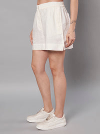 Thumbnail for White Casual Shorts for Women
