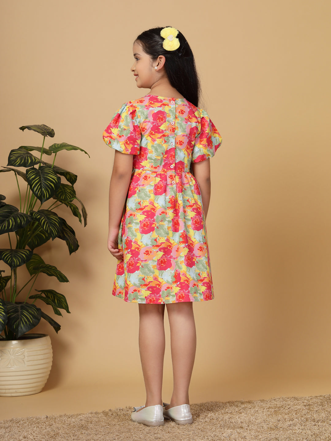 Floral Print Cotton Fit & Flare Dress