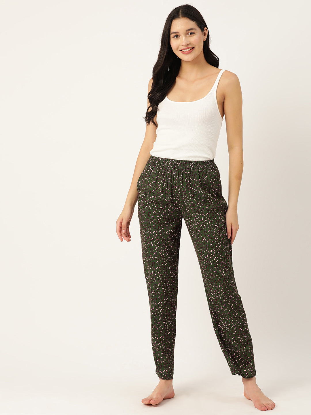 Pure Cotton Multicolored Printed Lounge Pants For Women