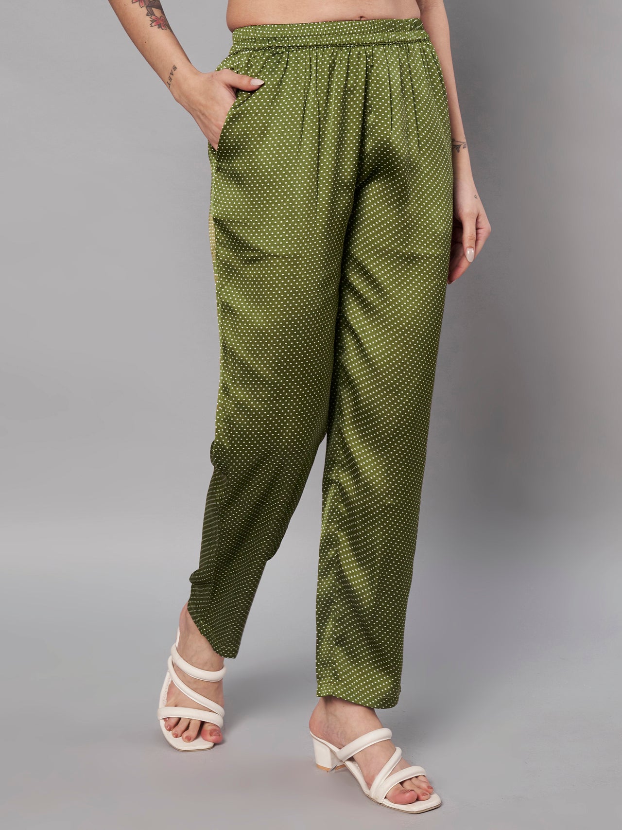 Polka Dot Printed Trousers for women
