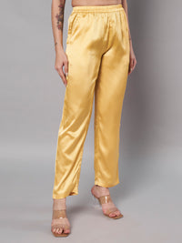 Thumbnail for Solid Stylish Mustard Trousers For Women