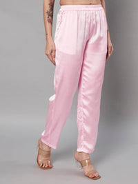 Thumbnail for Solid Stylish Pink Trousers For Women