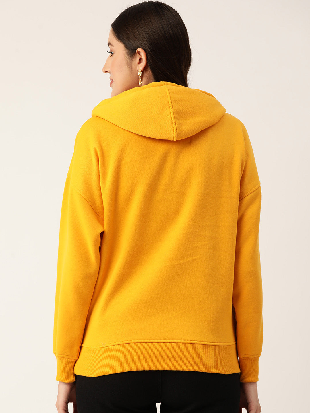 Yellow Hooded Fleece Sweatshirt