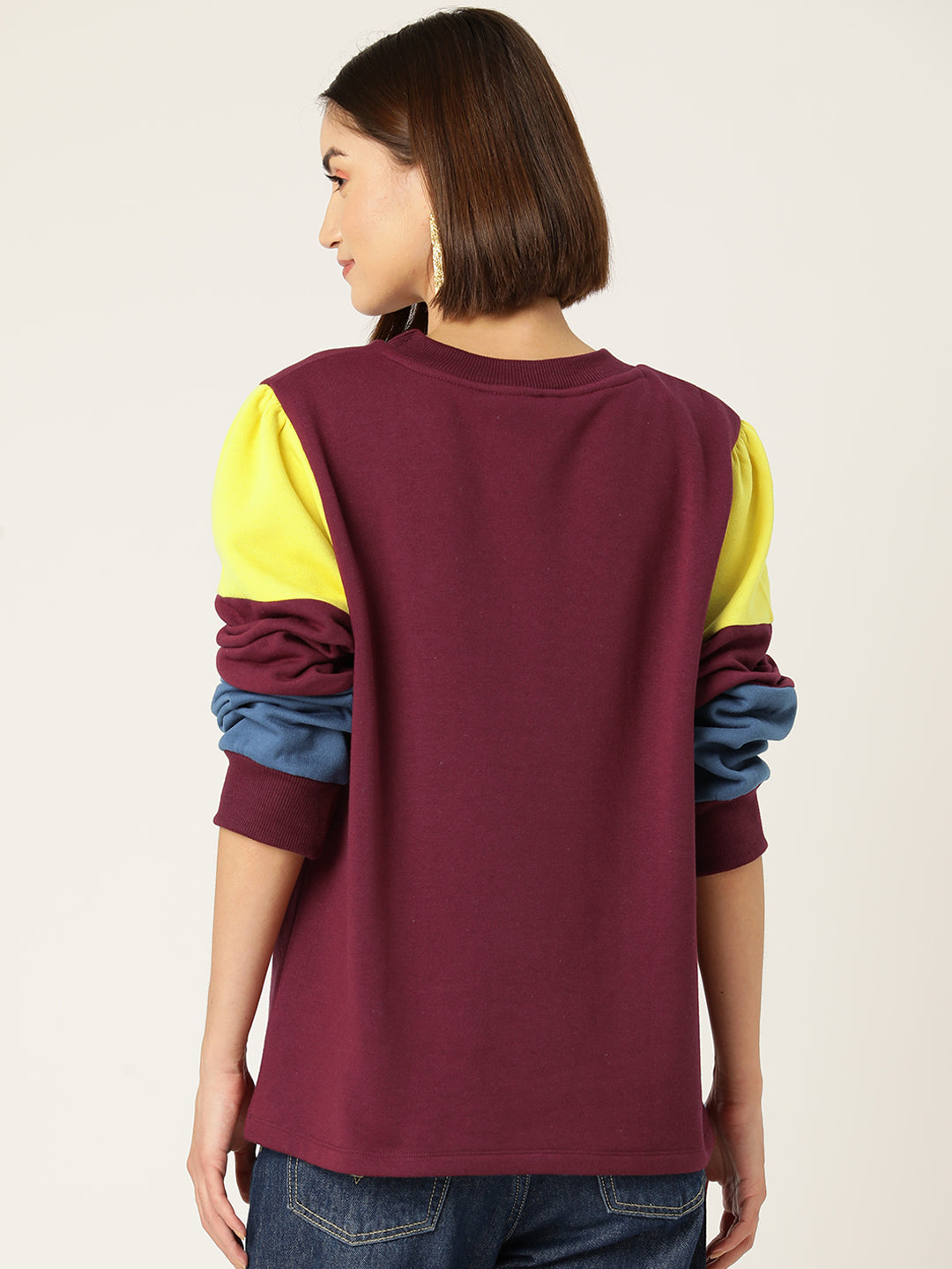 Colour Blocked Fleece Sweatshirt