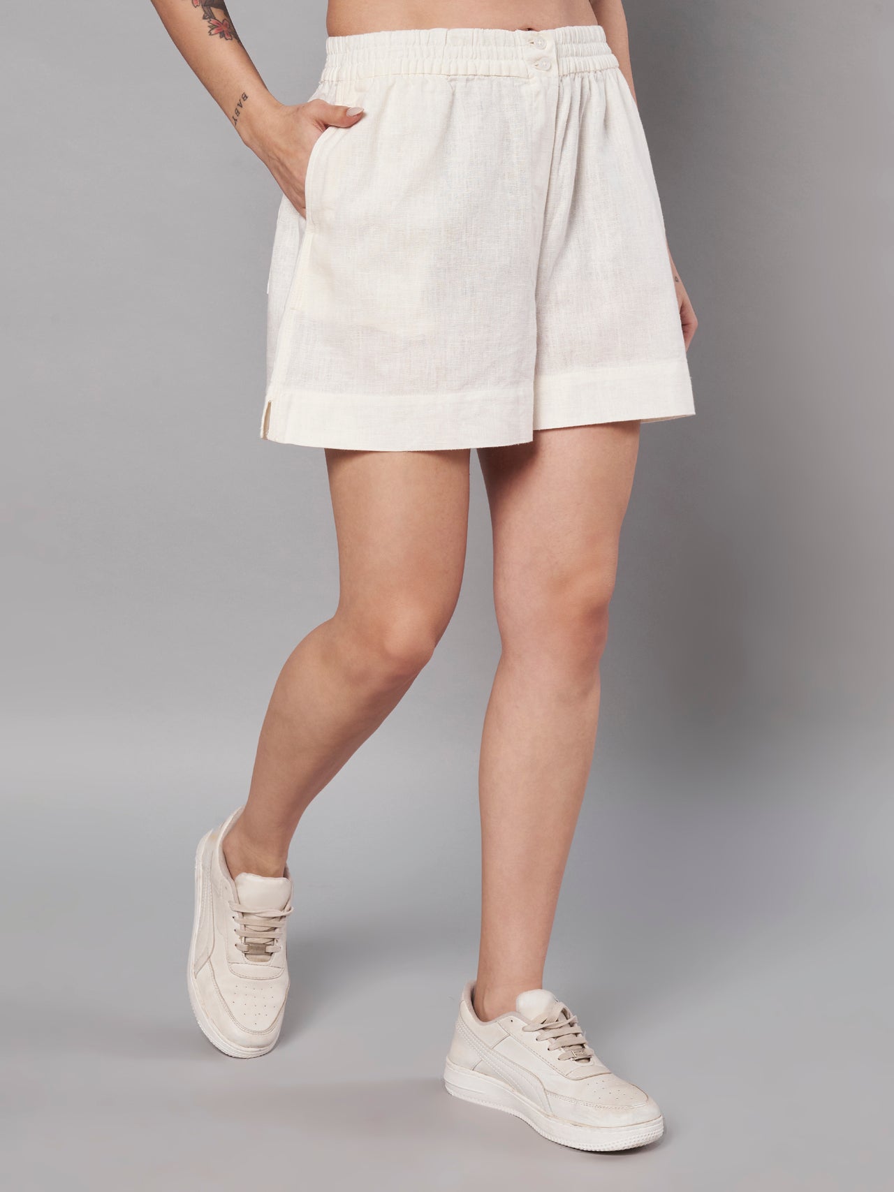 White Casual Shorts for Women