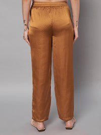 Thumbnail for Solid Stylish Brown Trousers For Women