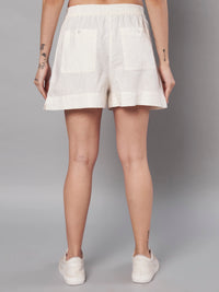 Thumbnail for White Casual Shorts for Women