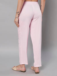 Thumbnail for Solid Stylish Pink Trousers For Women
