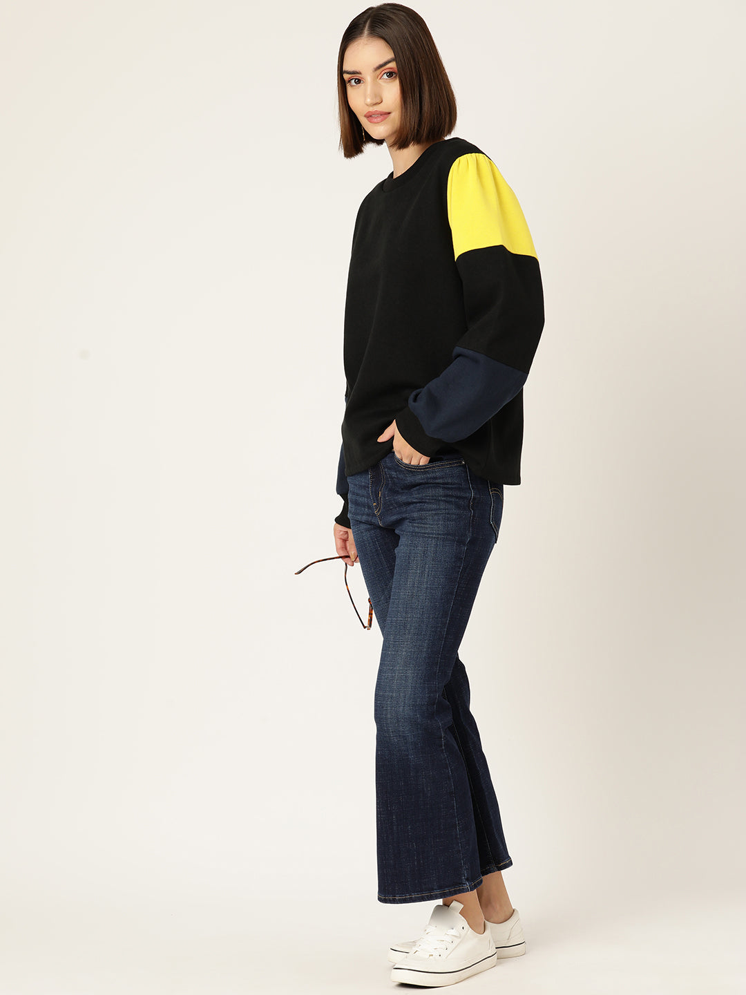 Colour Blocked Fleece Sweatshirt