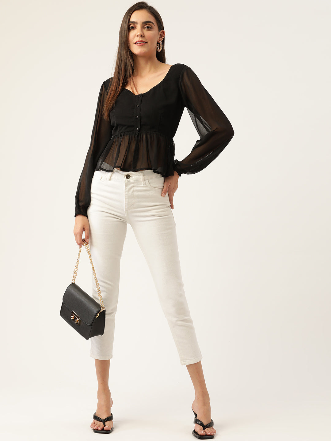 Buy Two Tops Black And Off-White
