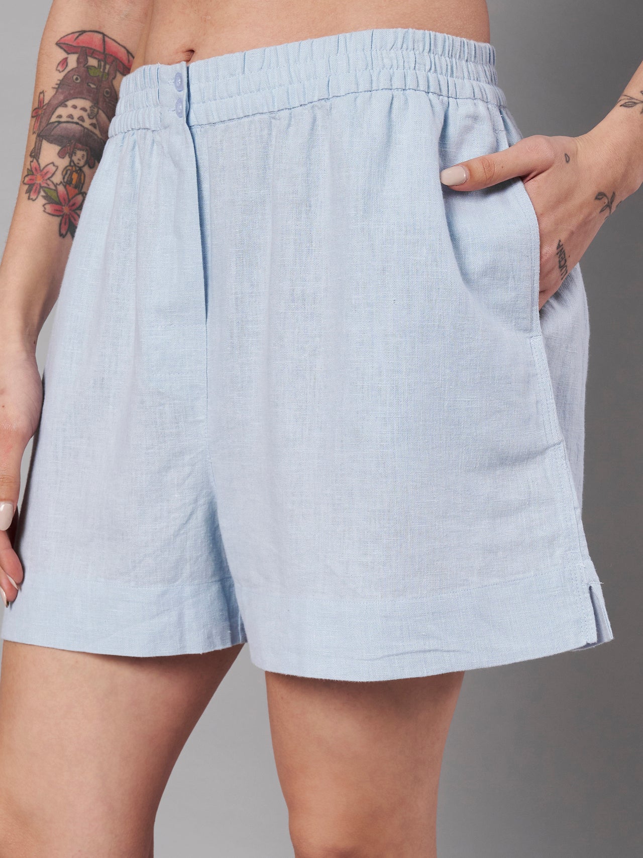 Blue Casual Shorts for Women