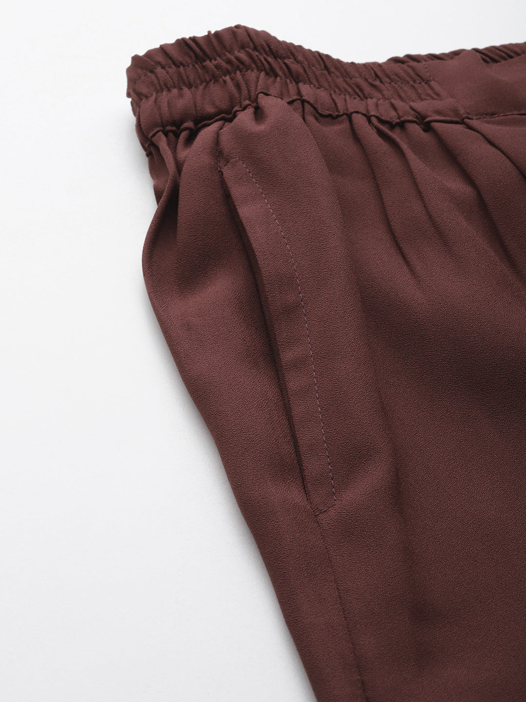 Rue Collection Brown Relaxed Loose Fit High-Rise Pleated Culottes